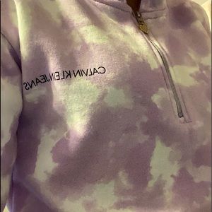 Purple&White half zip up Calvin Klein hoodie